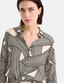Printed Midi Jurk Gebroken Wit