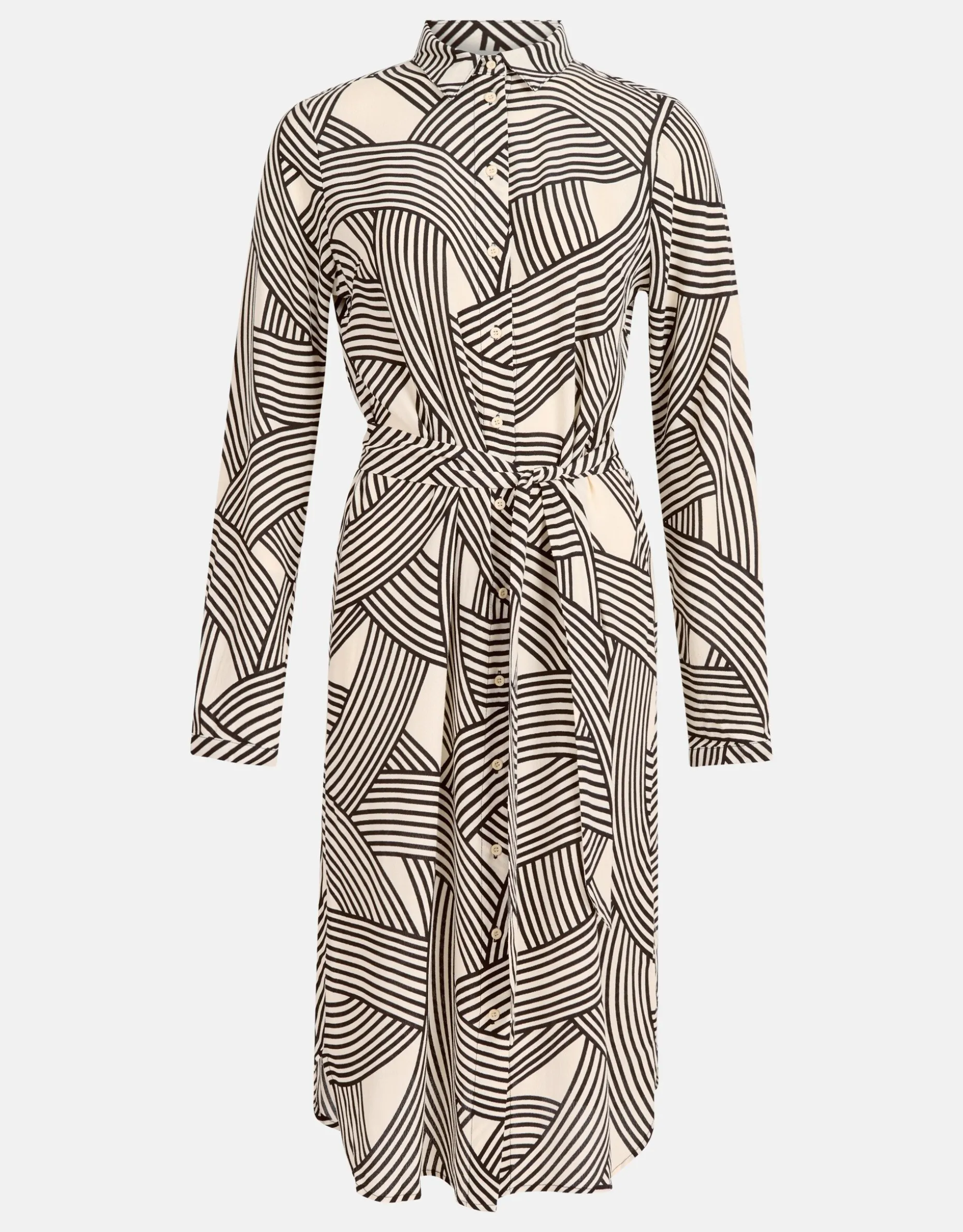 Printed Midi Jurk Gebroken Wit