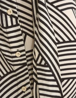 Printed Midi Jurk Gebroken Wit