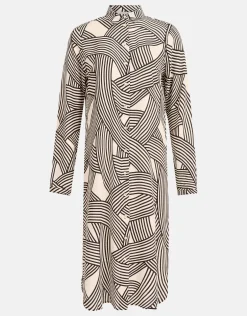 Printed Midi Jurk Gebroken Wit