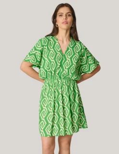 Printed Mini Jurk Groen