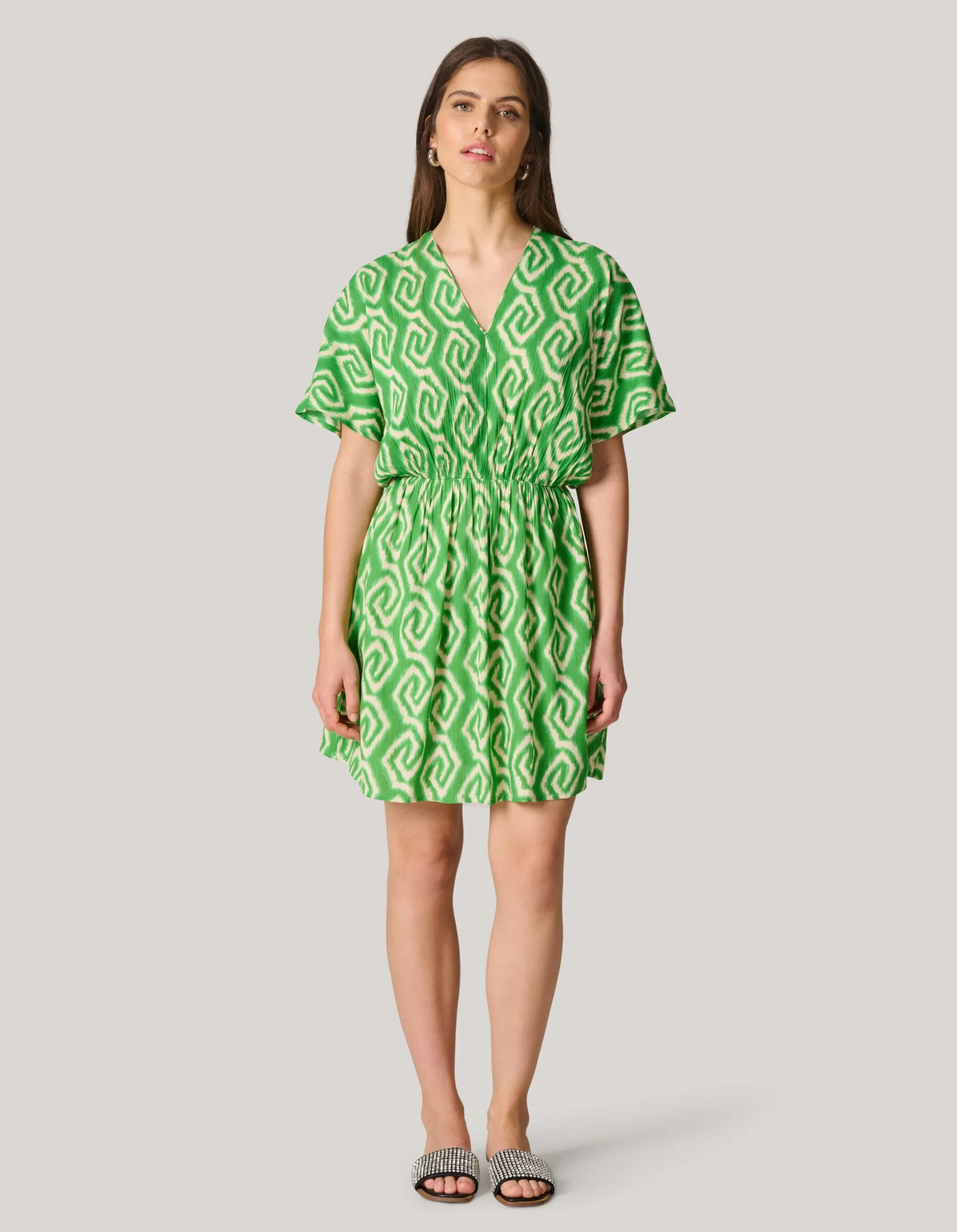 Printed Mini Jurk Groen