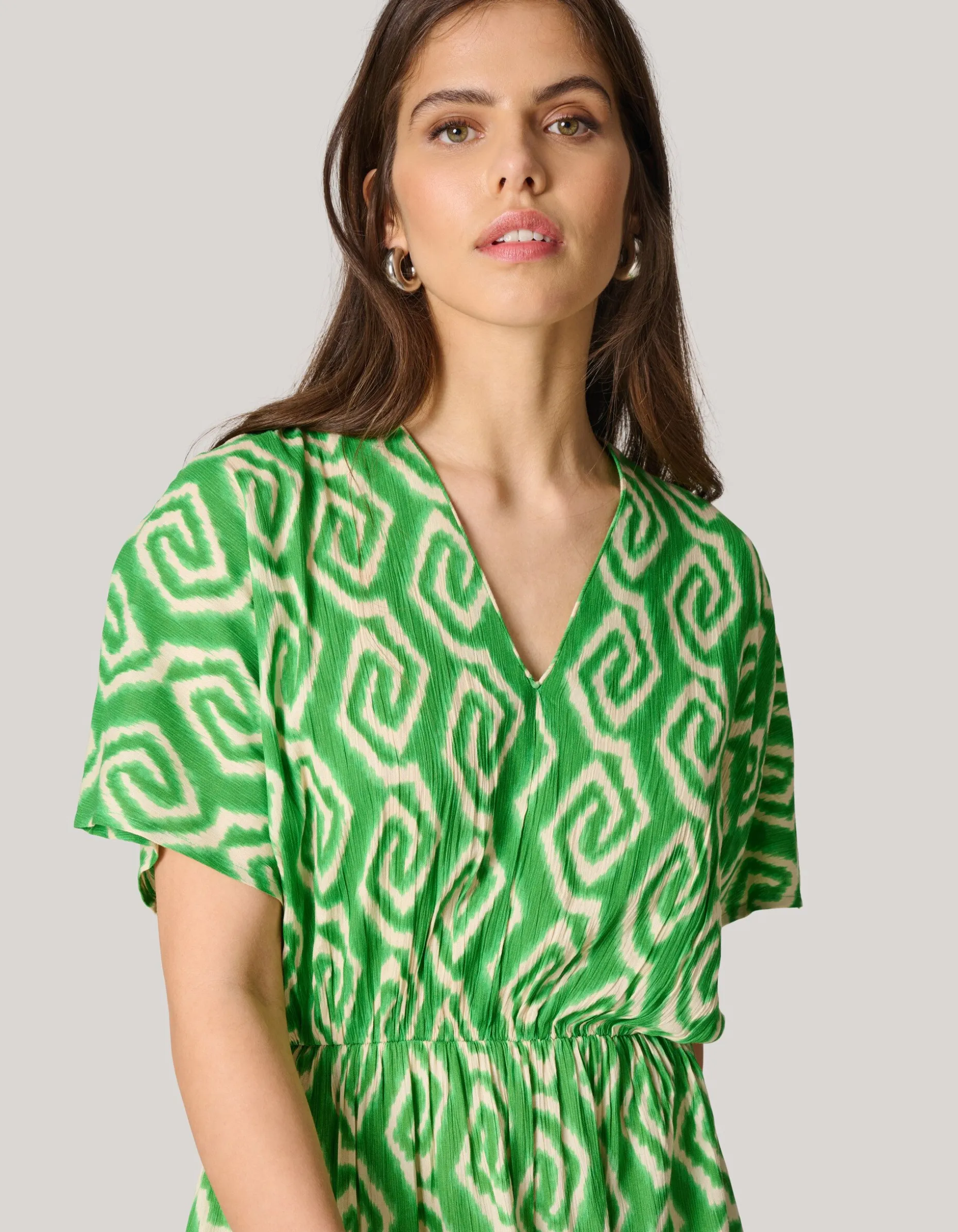Printed Mini Jurk Groen