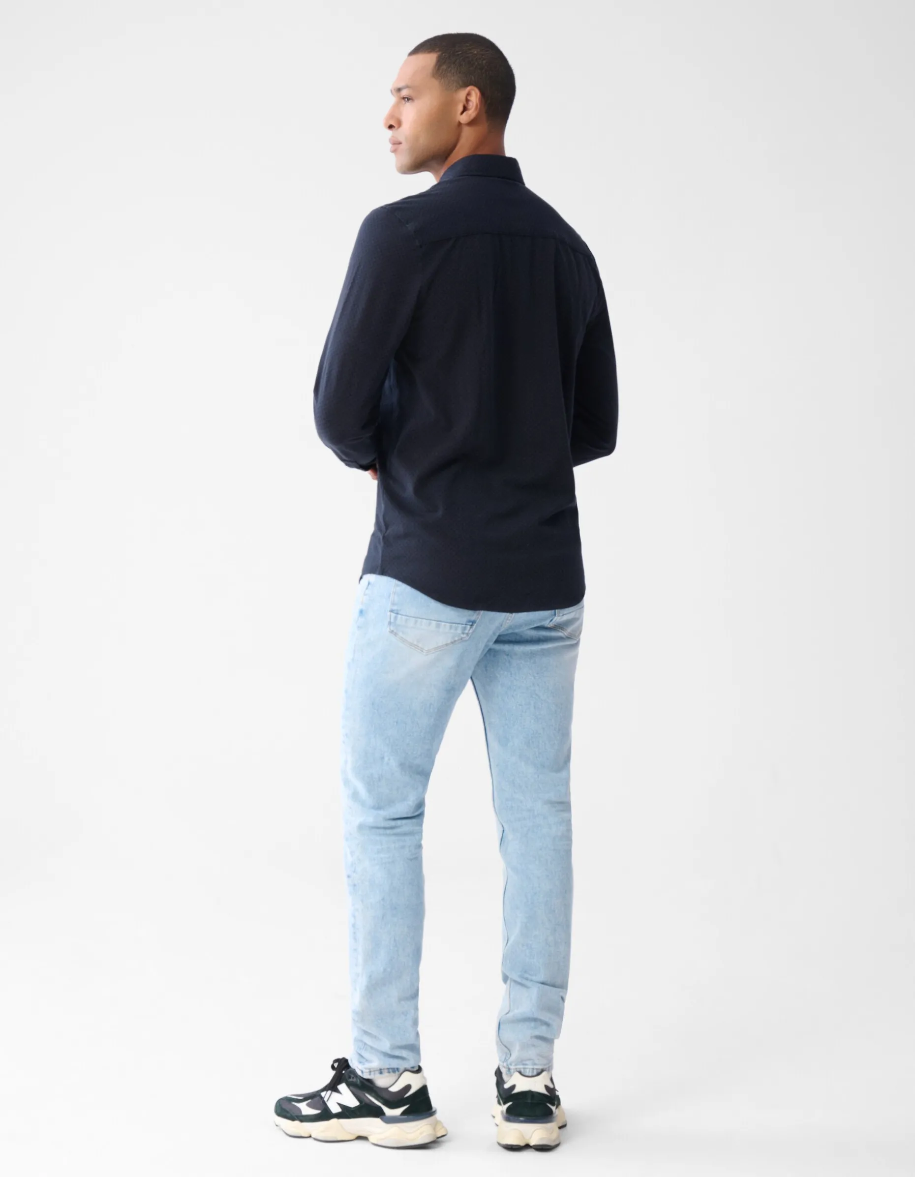 Printed Overhemd Donkerblauw