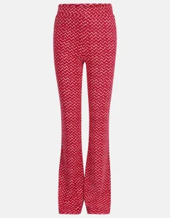 Printed Rib Flared Roze
