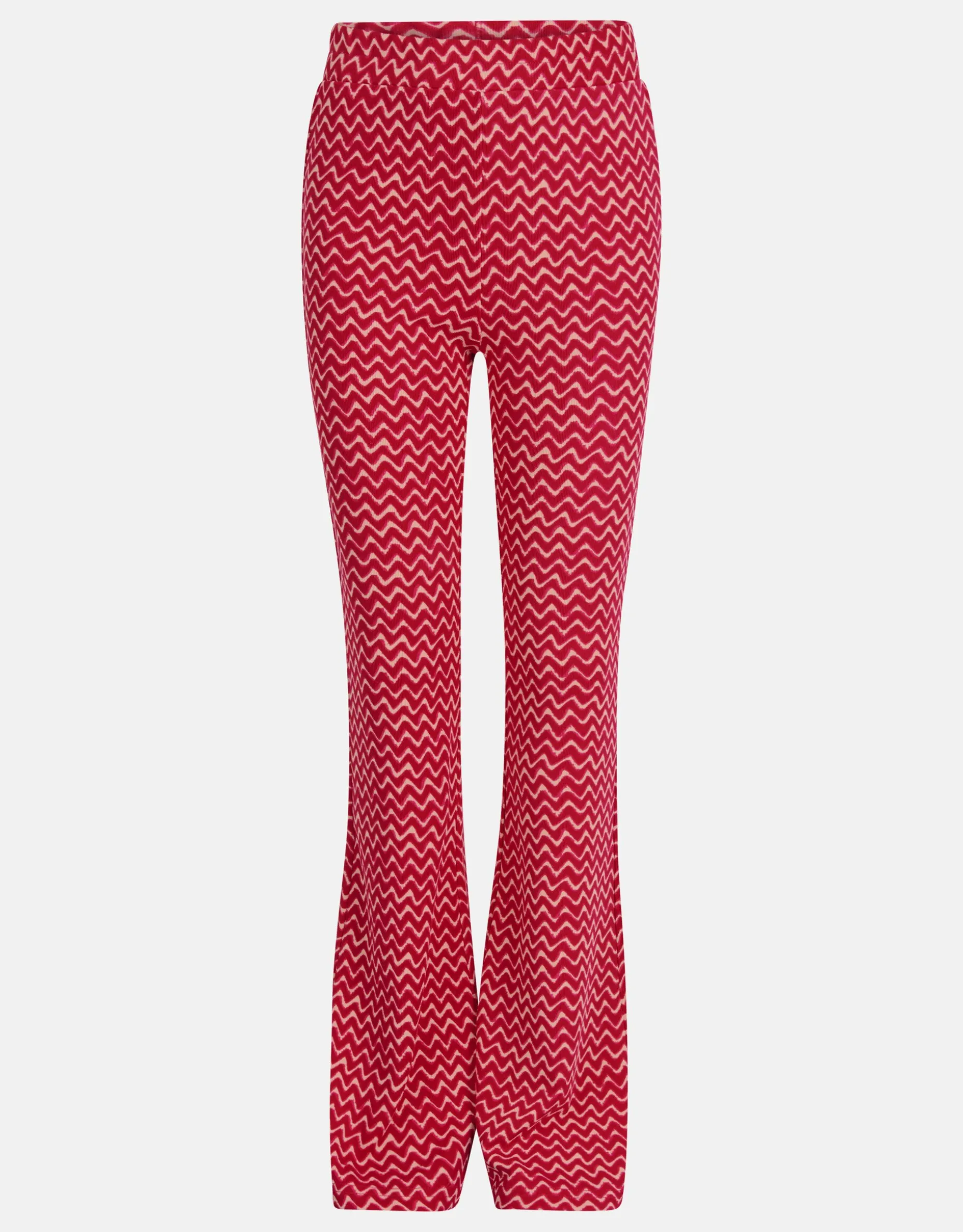 Printed Rib Flared Roze
