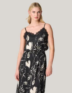 Printed Singlet Zwart