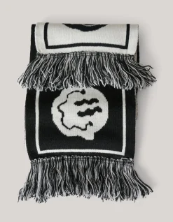 Printed Sjaal Zwart/Wit