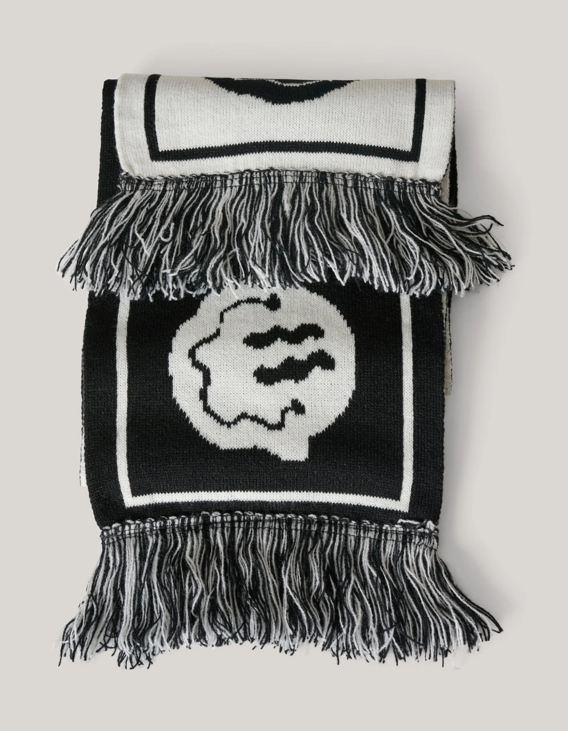 Printed Sjaal Zwart/Wit