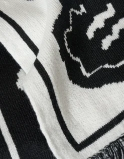 Printed Sjaal Zwart/Wit