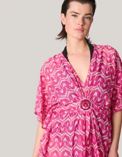 Printed Strand Kaftan Roze