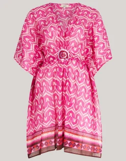 Printed Strand Kaftan Roze