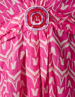 Printed Strand Kaftan Roze