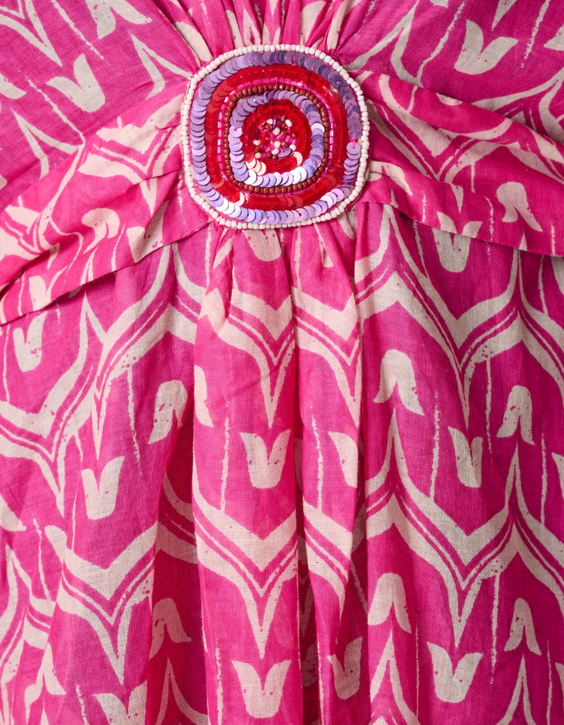 Printed Strand Kaftan Roze