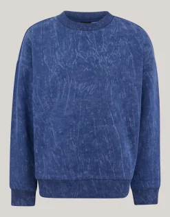 Printed Sweater Donkerblauw