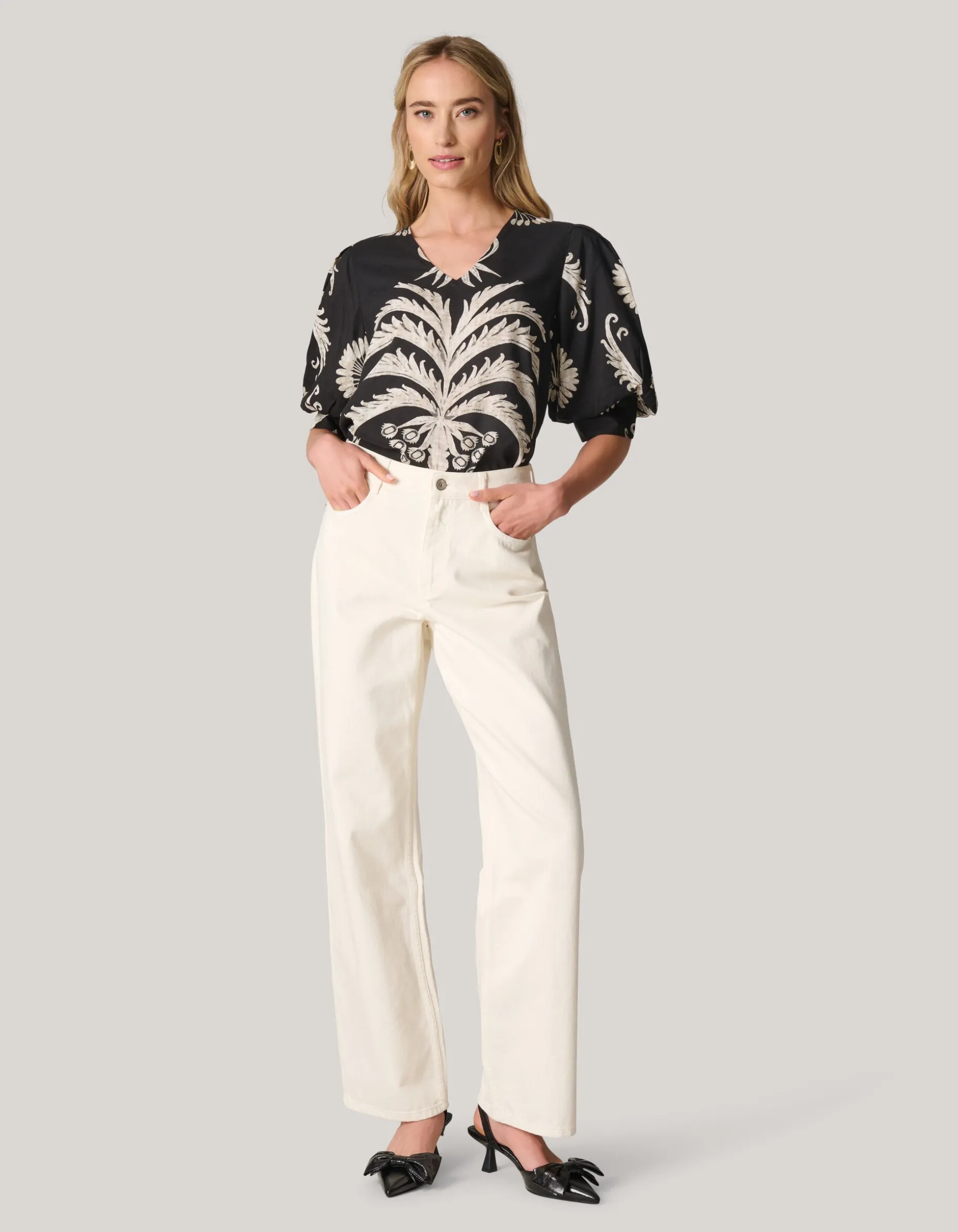 Printed Top Zwart