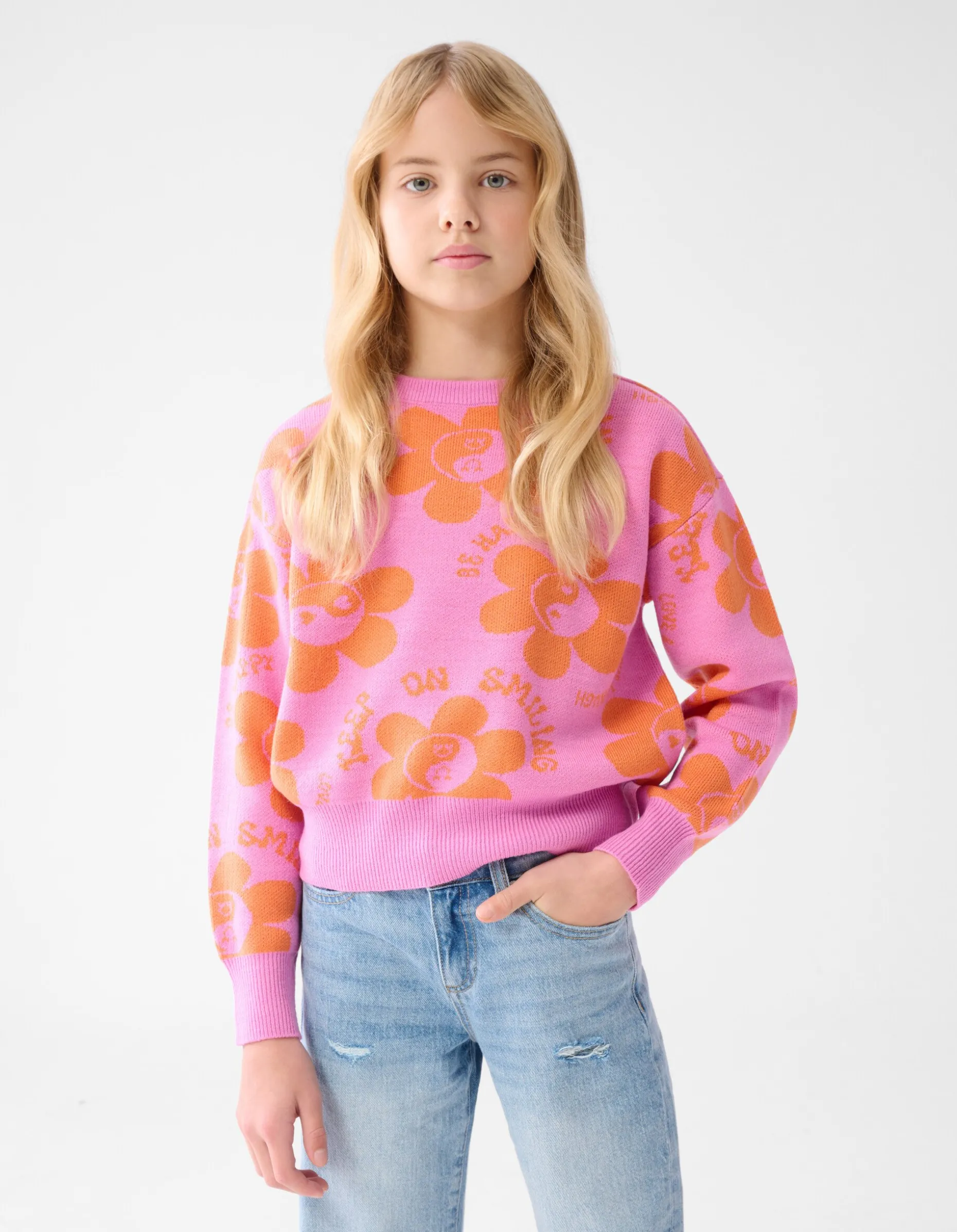 Printed Trui Roze