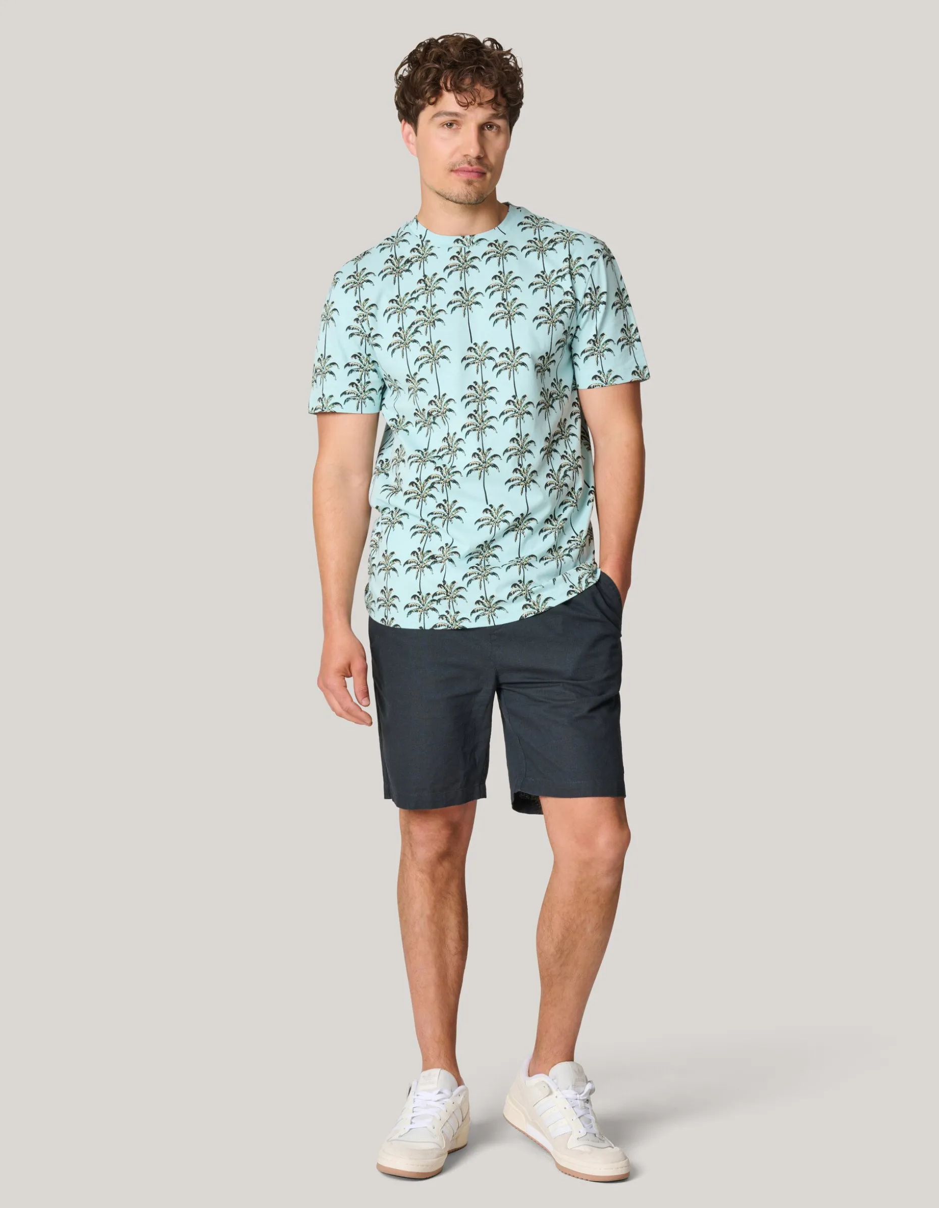 Printed T-shirt Lichtblauw