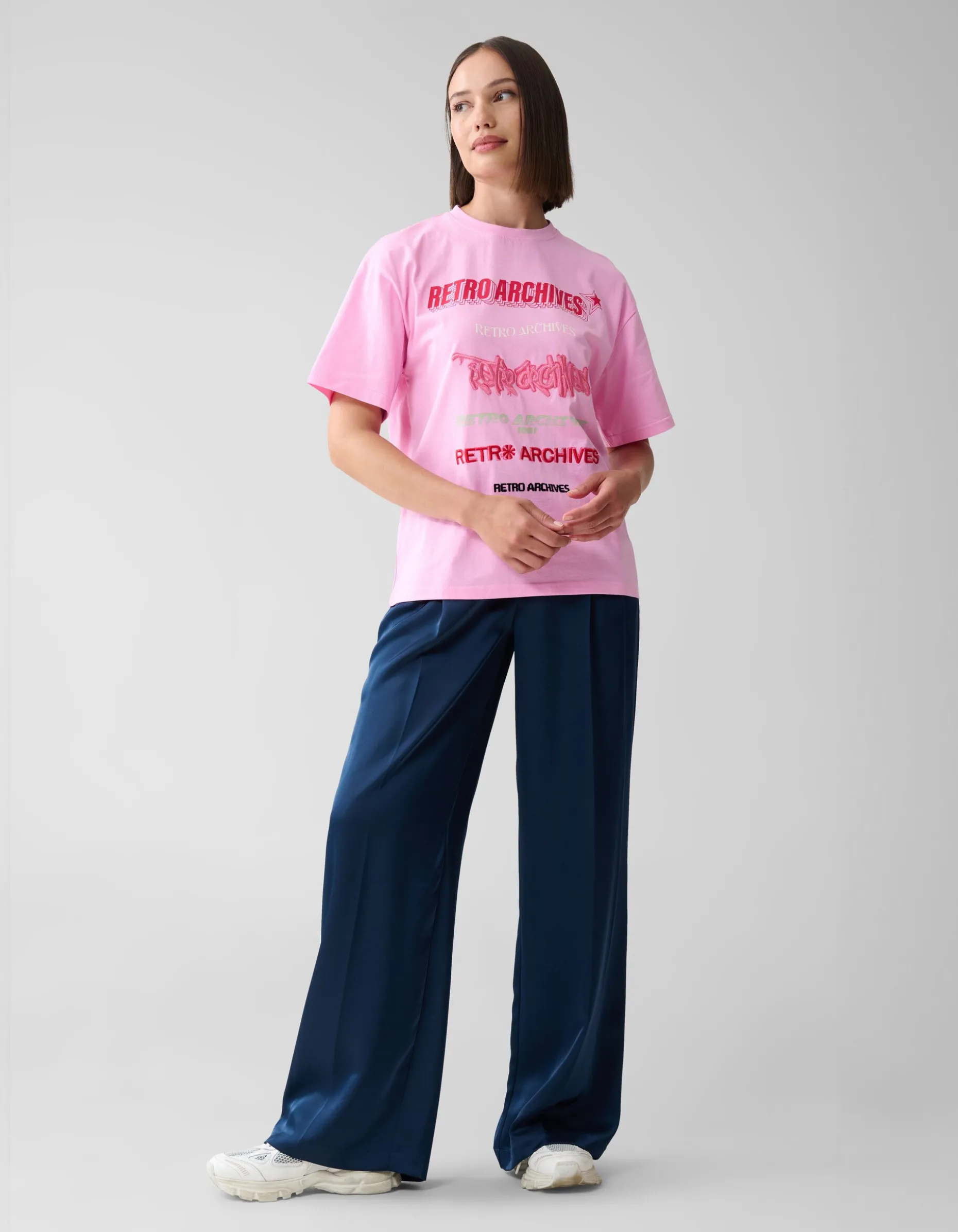 Retro Artwork T-shirt Roze