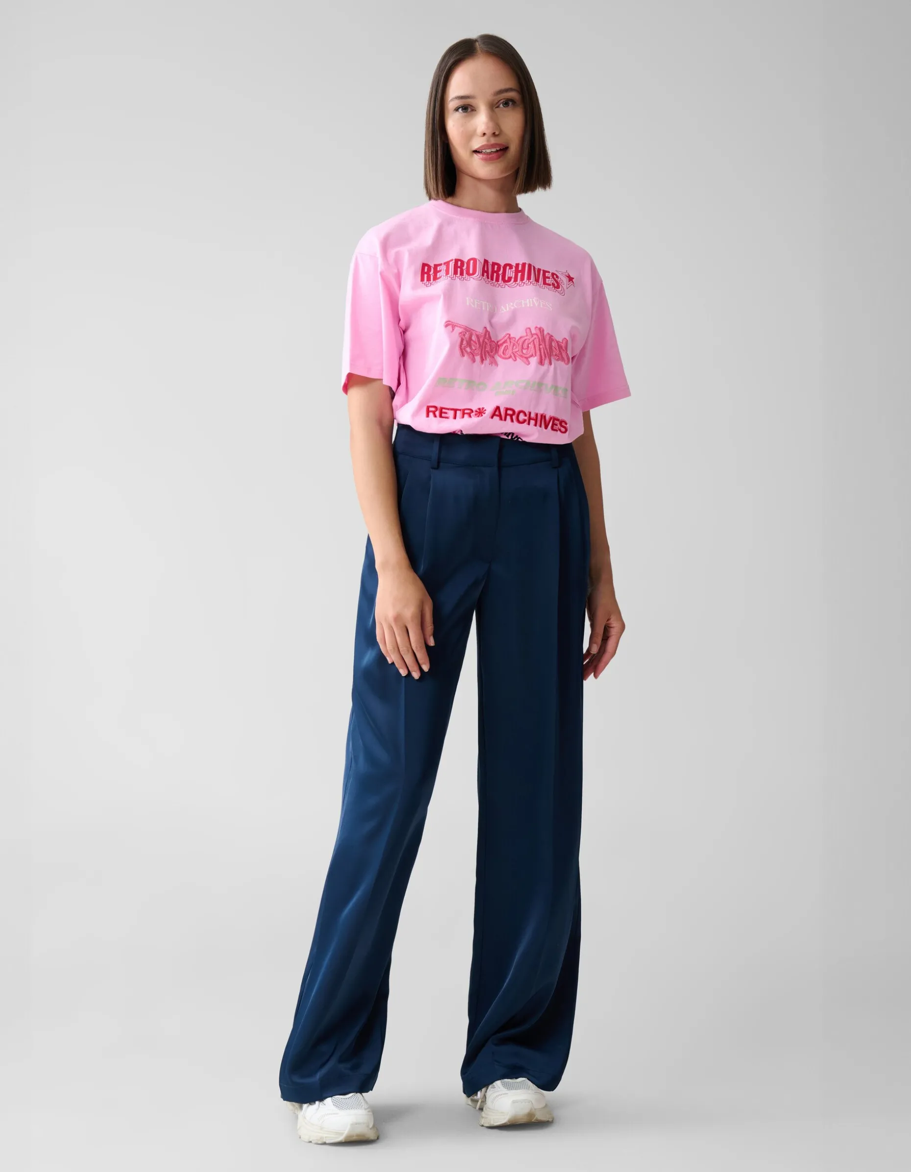 Retro Artwork T-shirt Roze