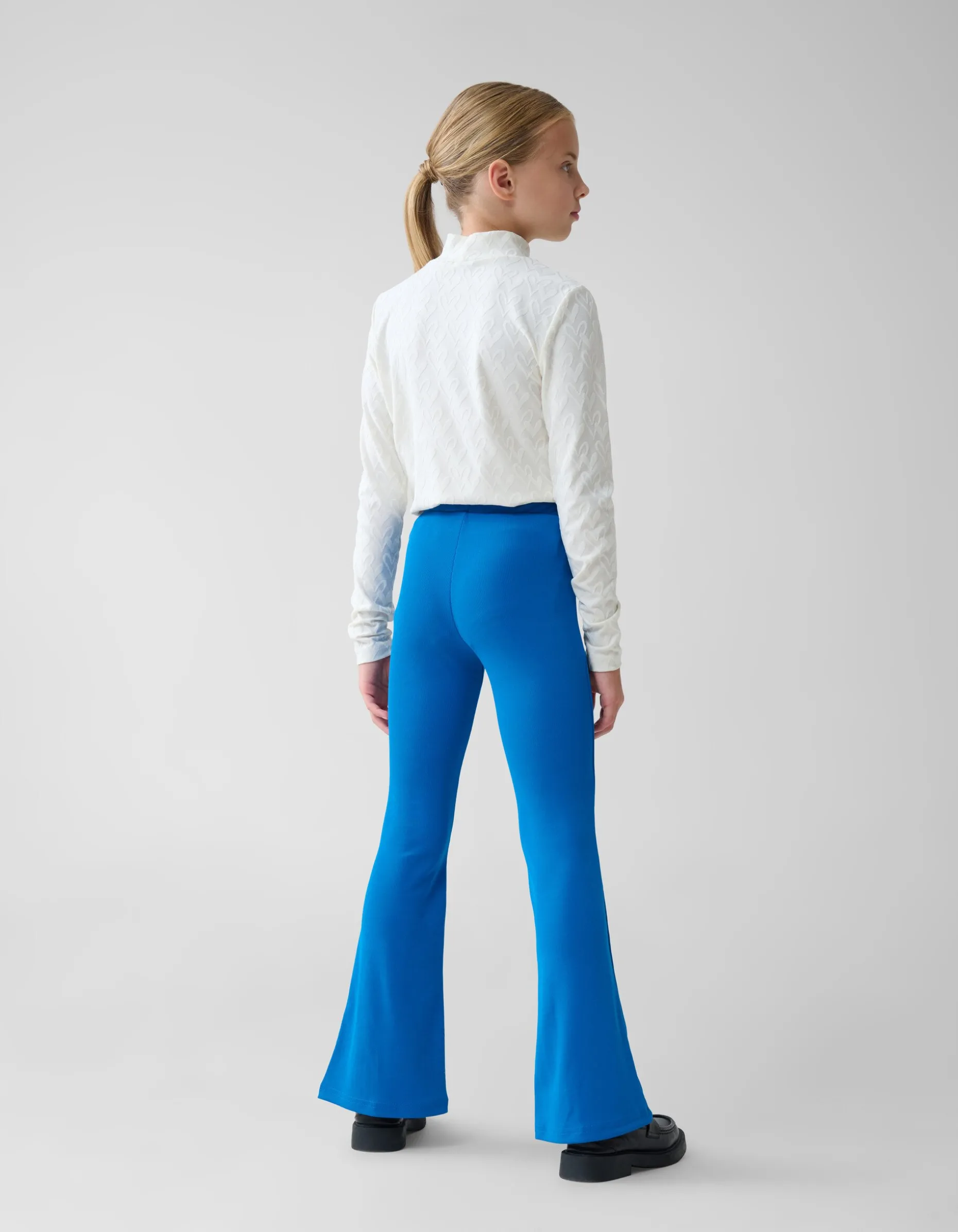 Rib Flared Legging Blauw