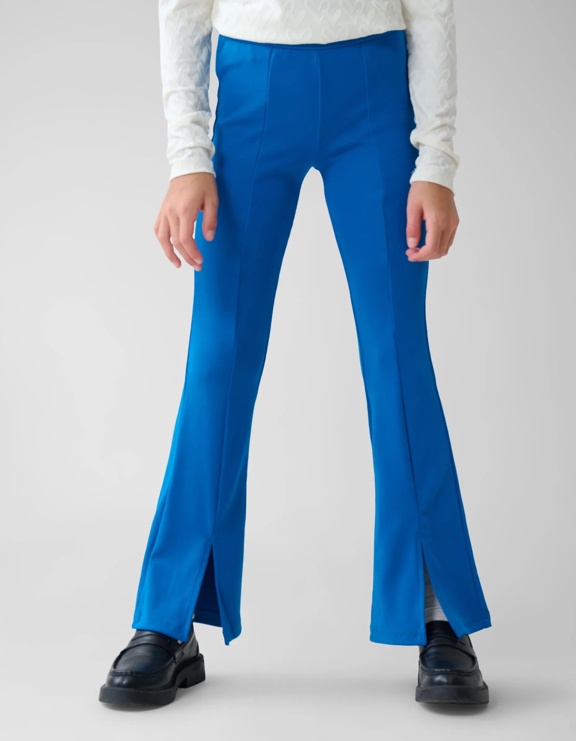 Rib Flared Legging Blauw