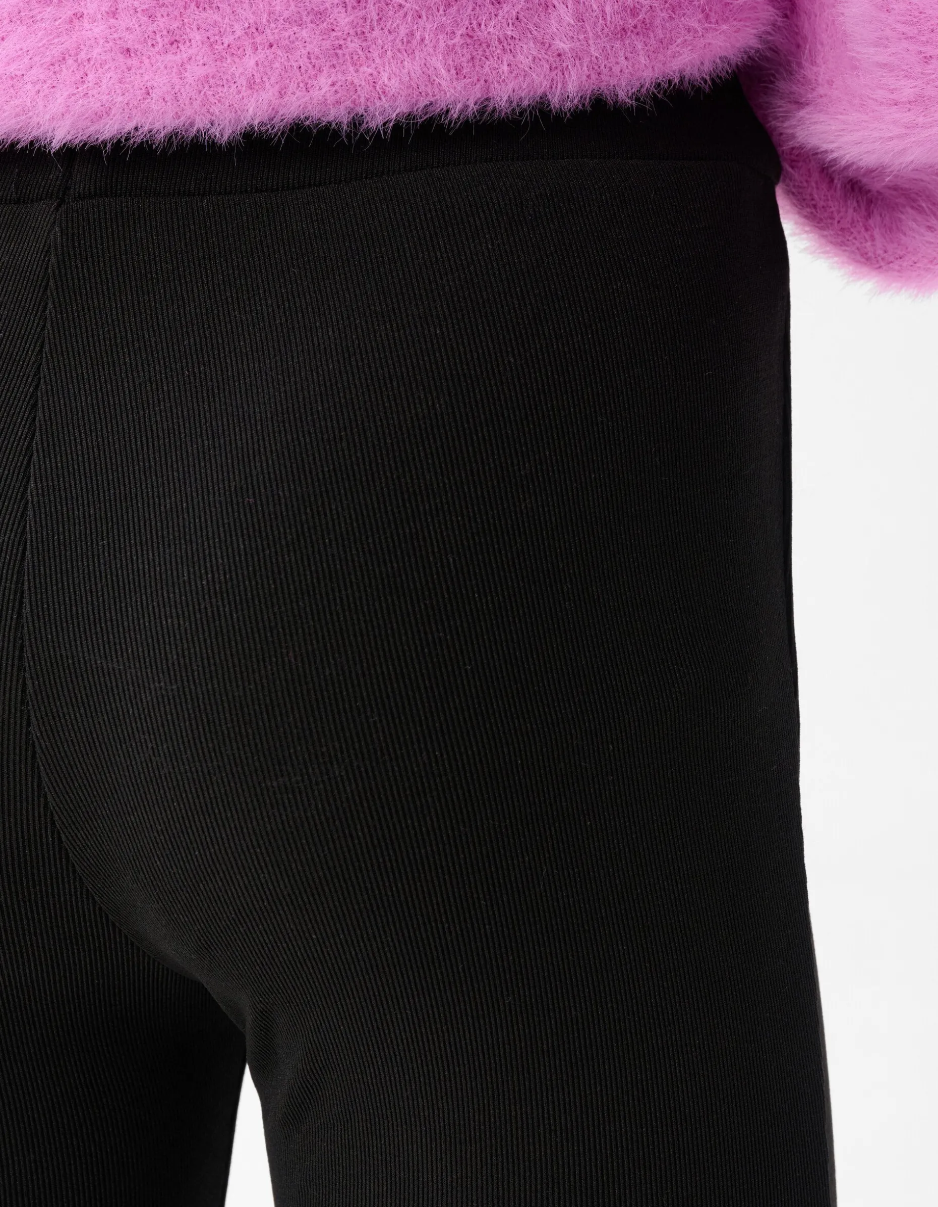 Rib Flared Legging Zwart