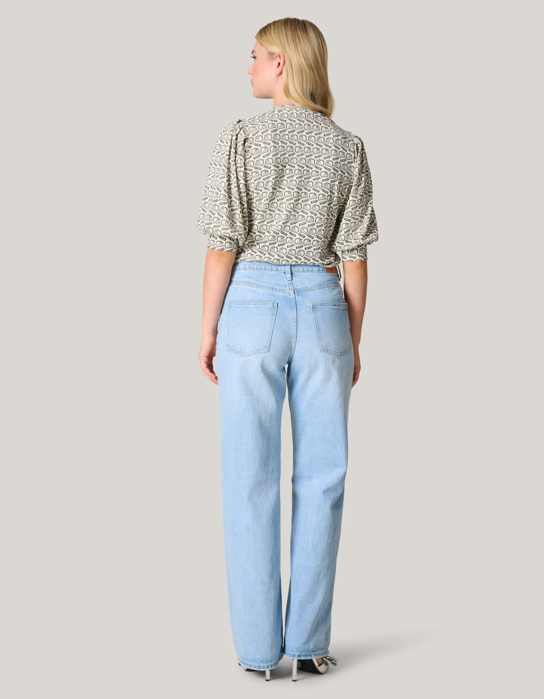 Rib Jersey Top Gebroken Wit