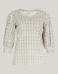 Rib Jersey Top Gebroken Wit