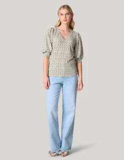 Rib Jersey Top Gebroken Wit