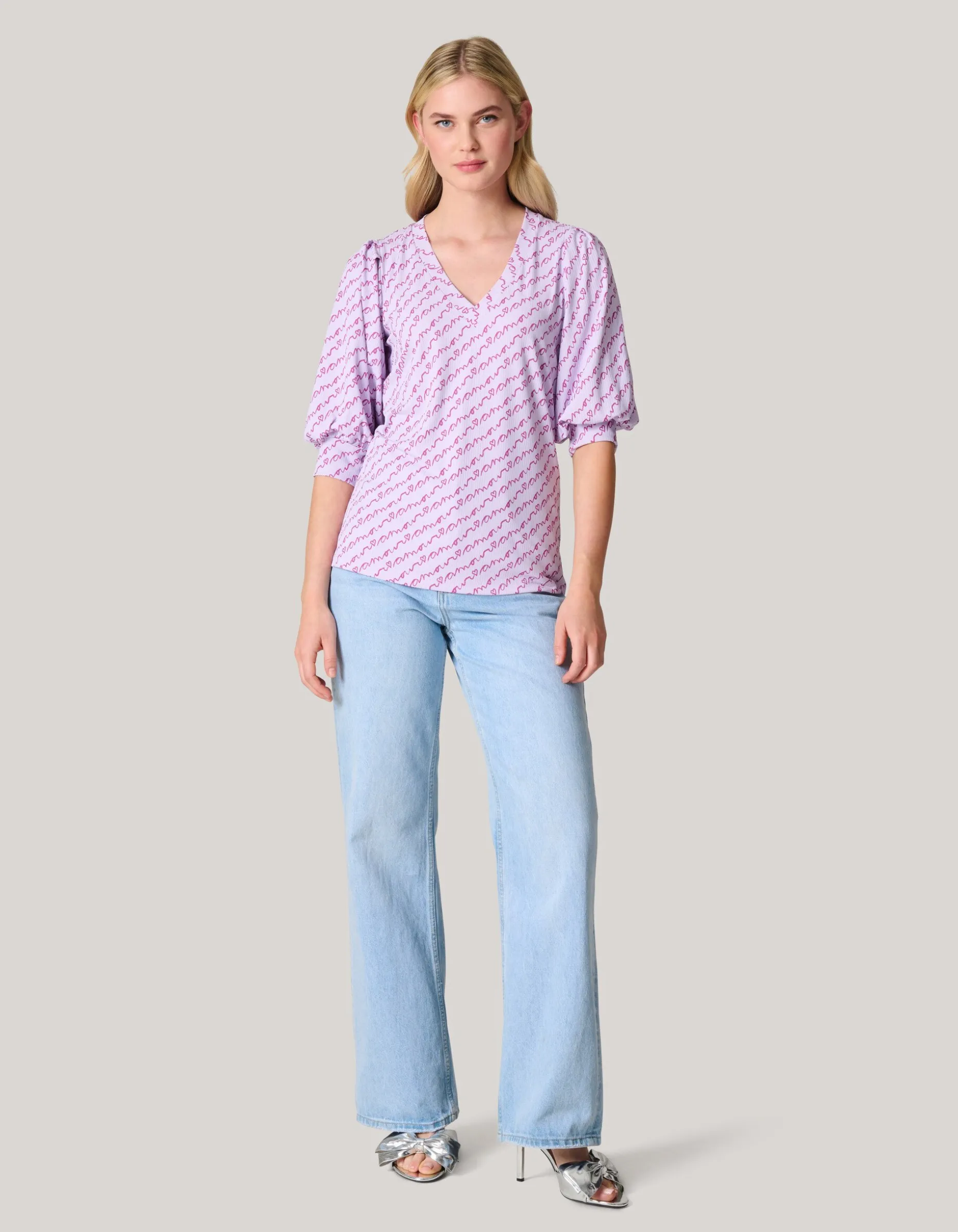 Rib Jersey Top Licht Paars