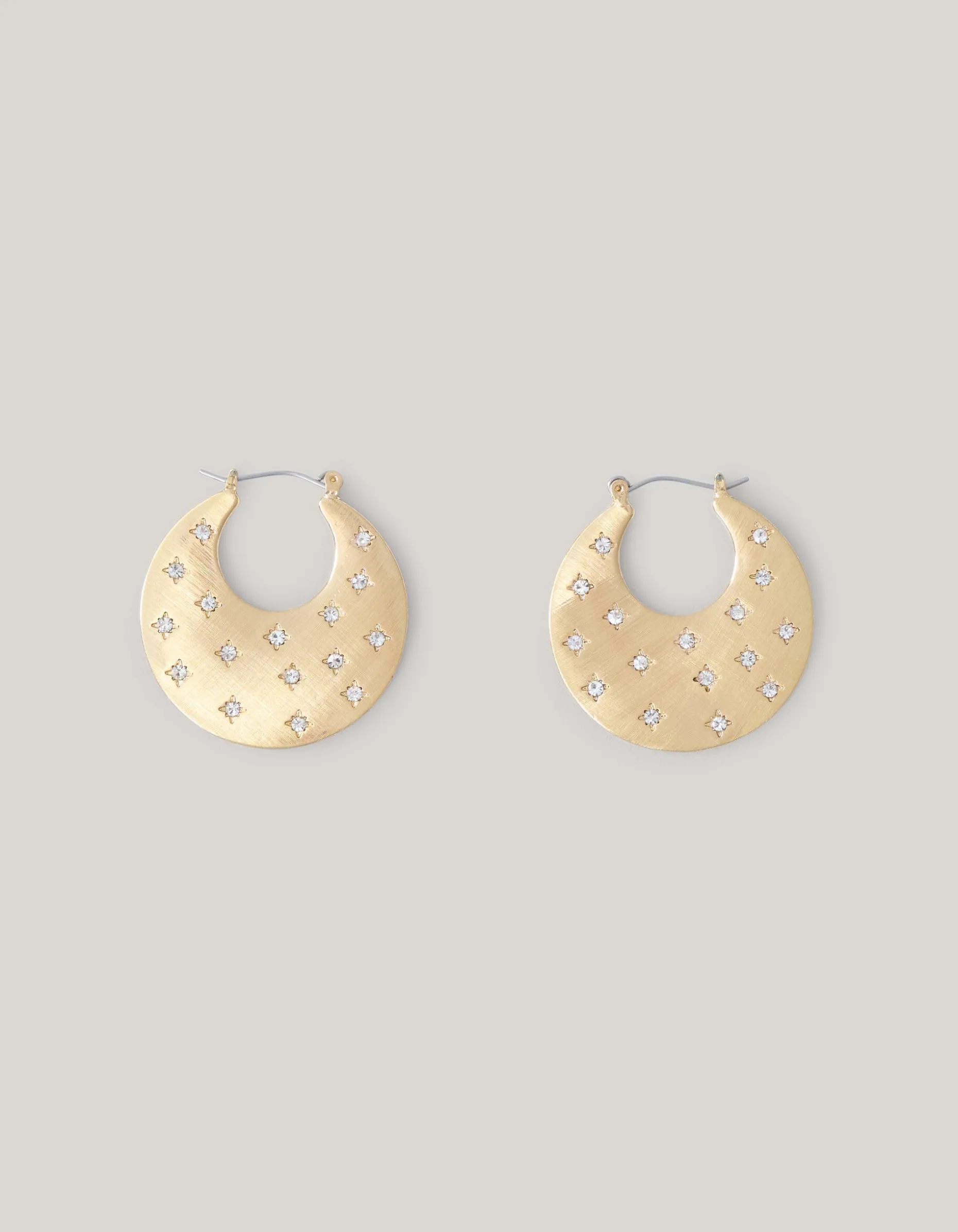 Ronde Strass Oorbellen Goud