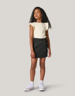 Ruffle Rib Top Gebroken Wit