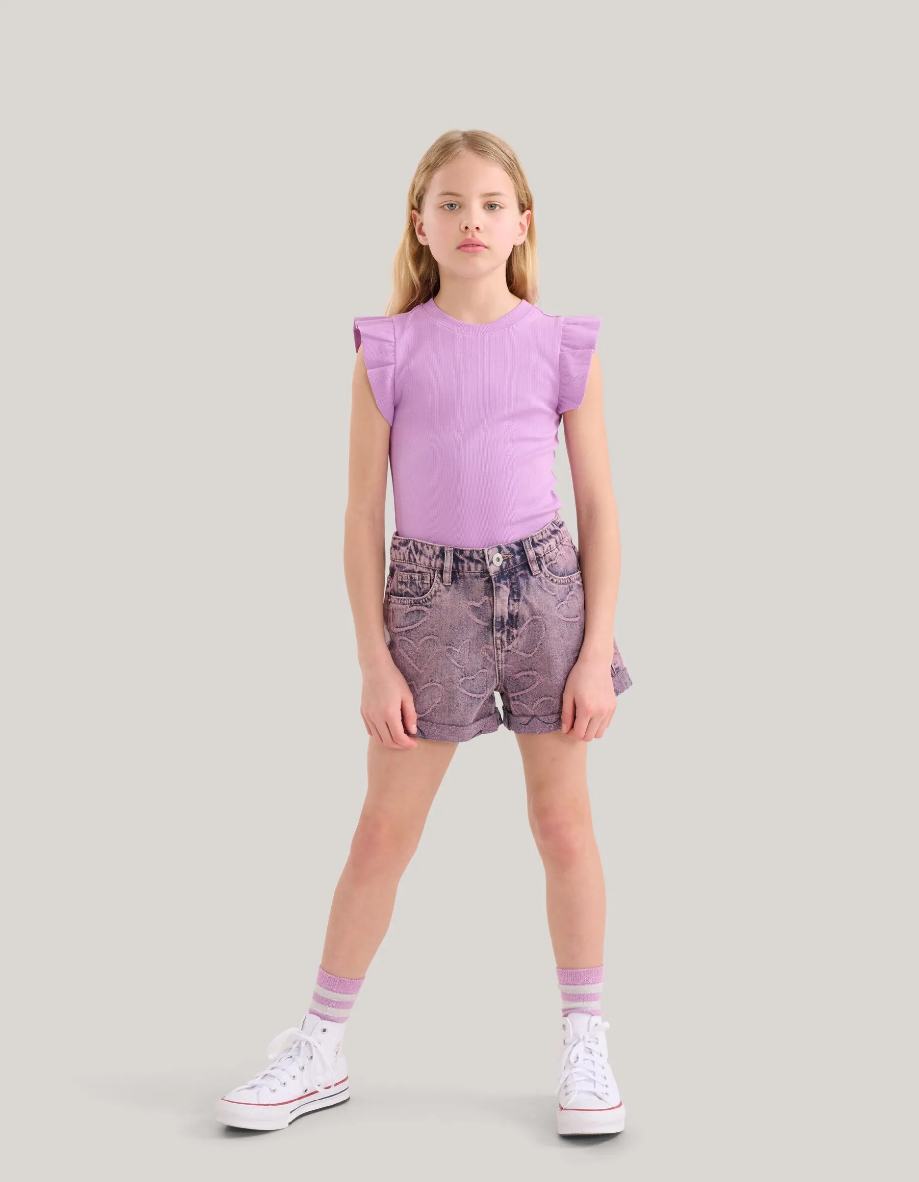 Ruffle Rib Top Lichtpaars