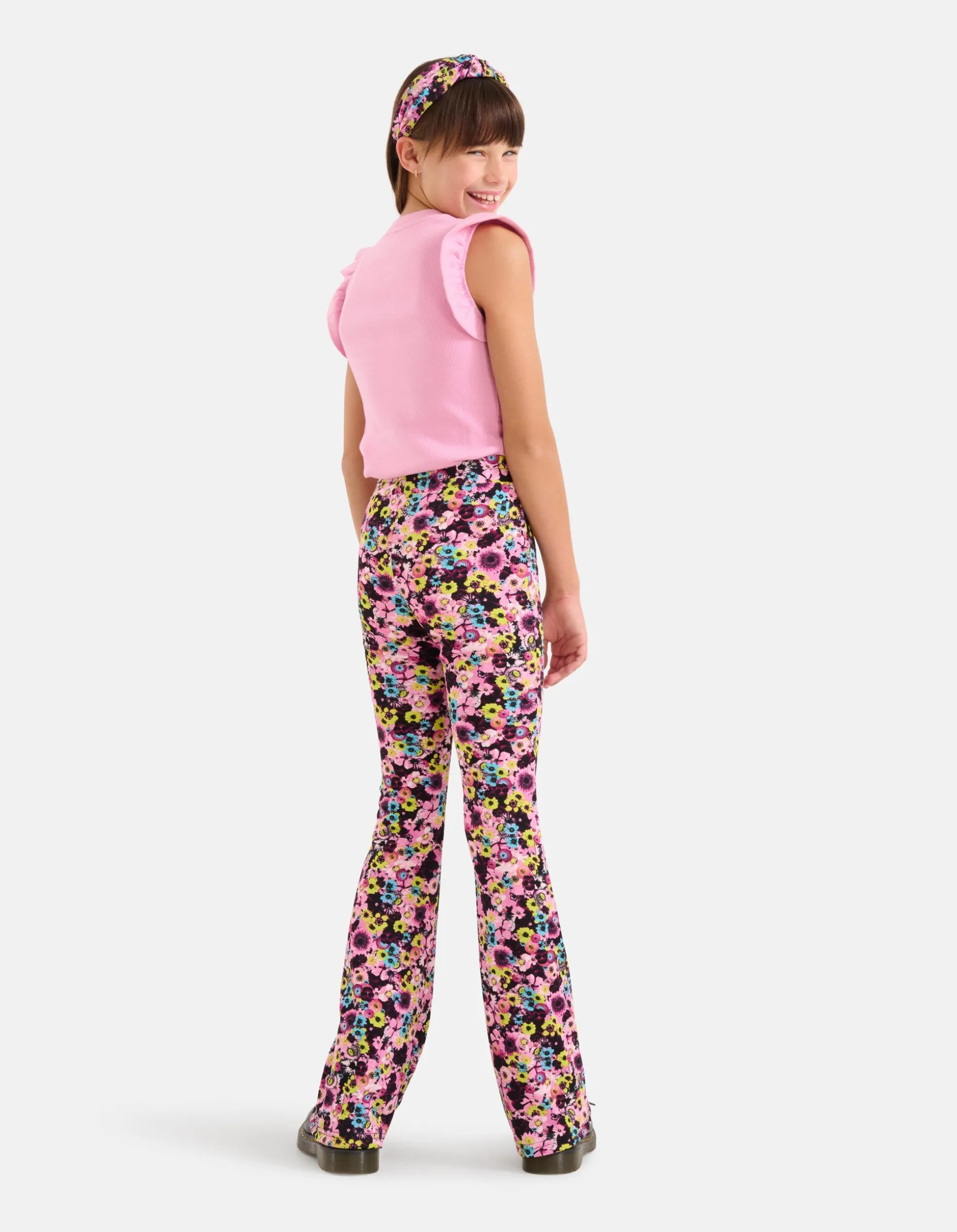 Ruffle Rib Top Roze
