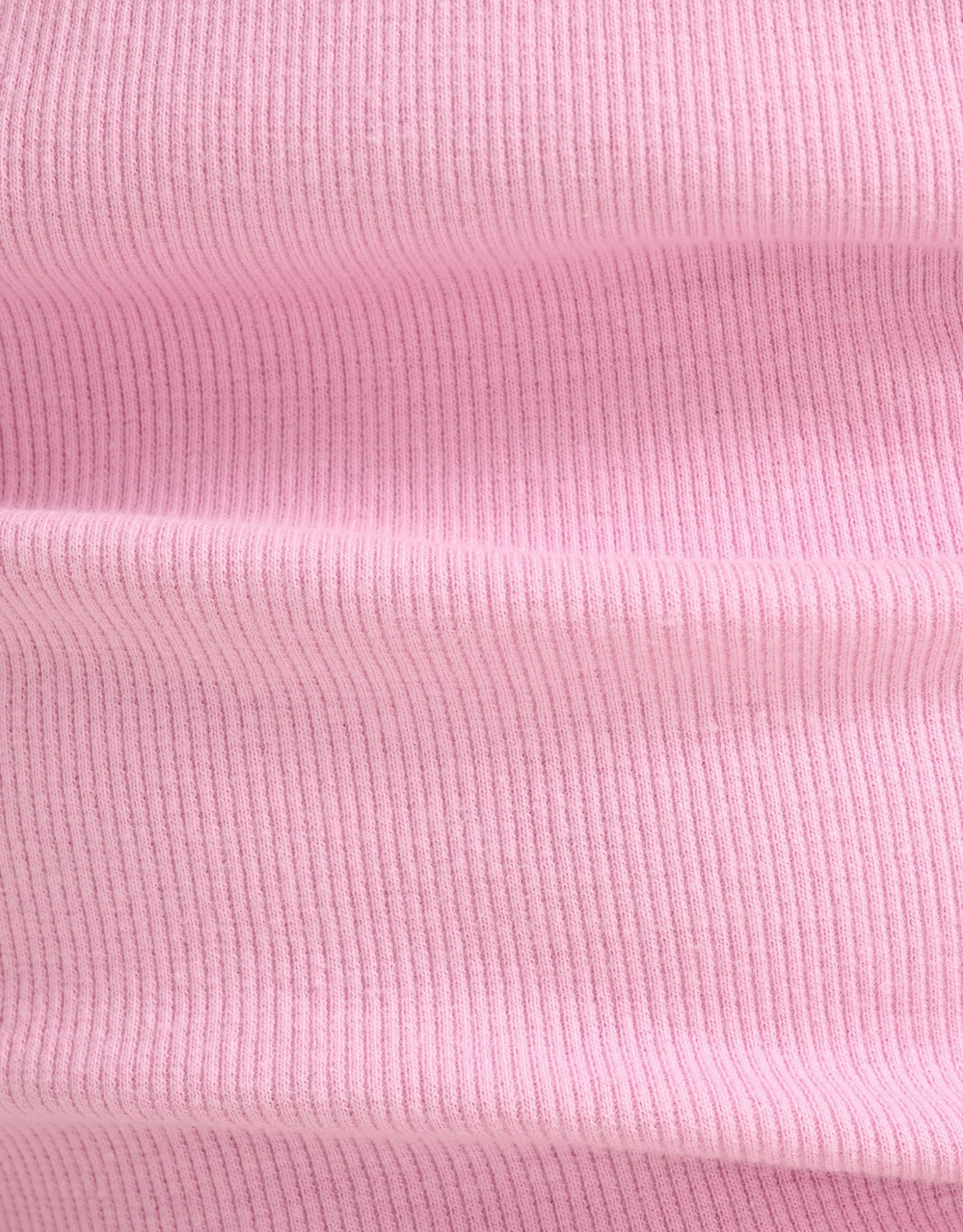 Ruffle Rib Top Roze