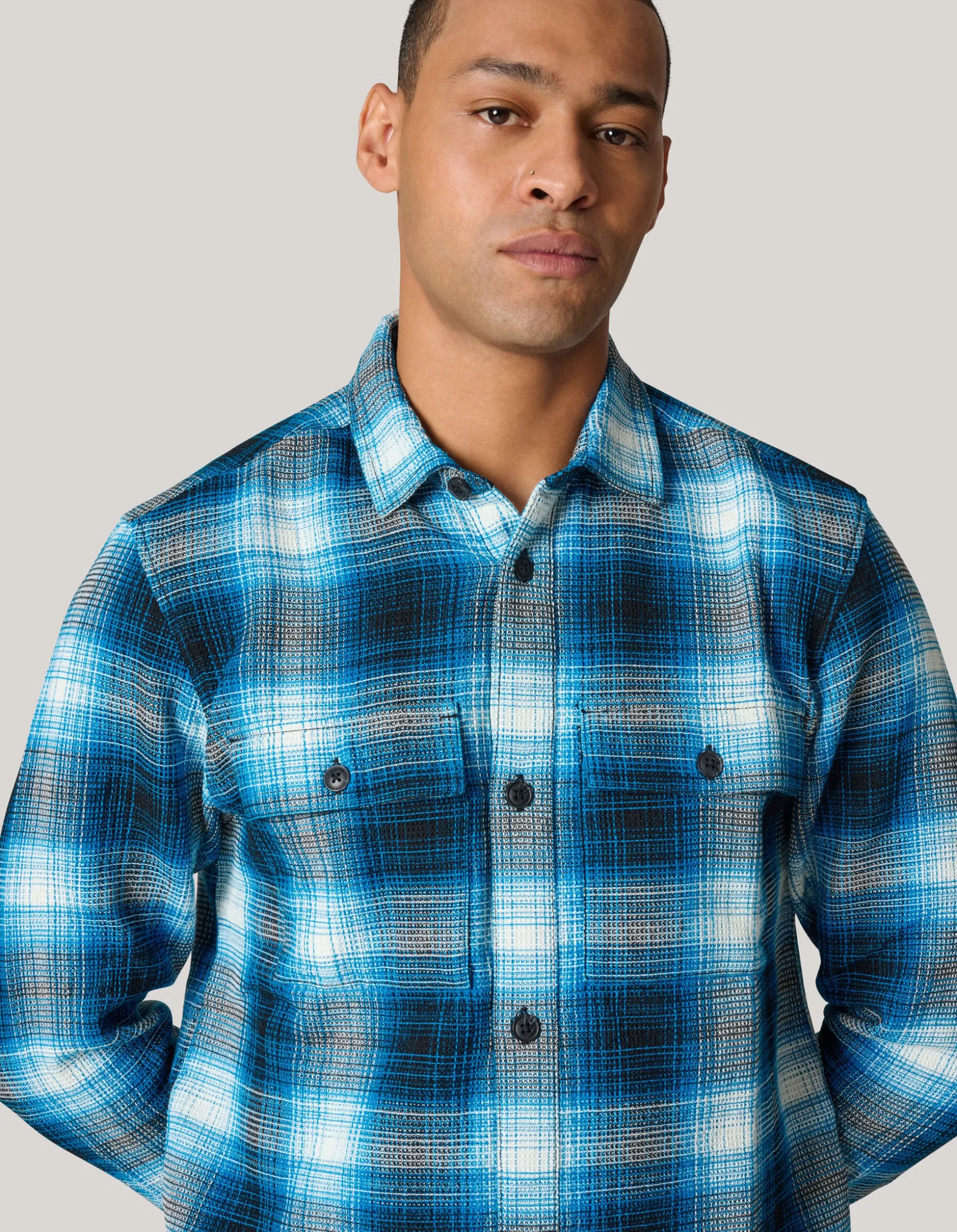 Ruiten Overhemd Donkerblauw