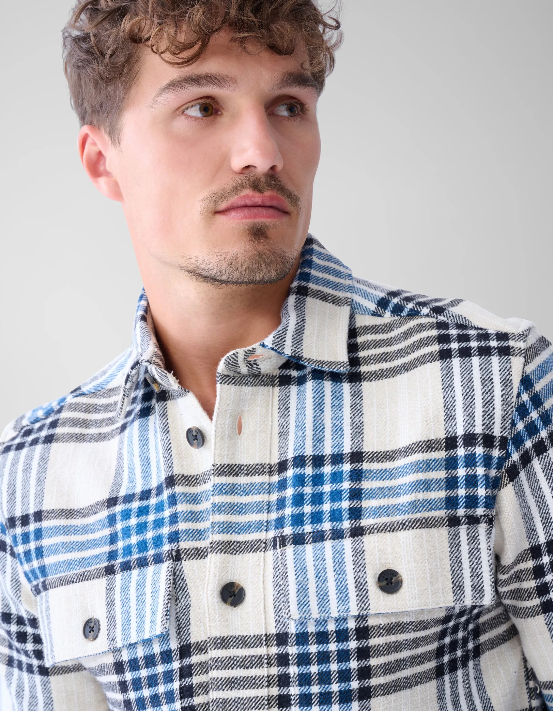 Ruiten Overshirt Blauw