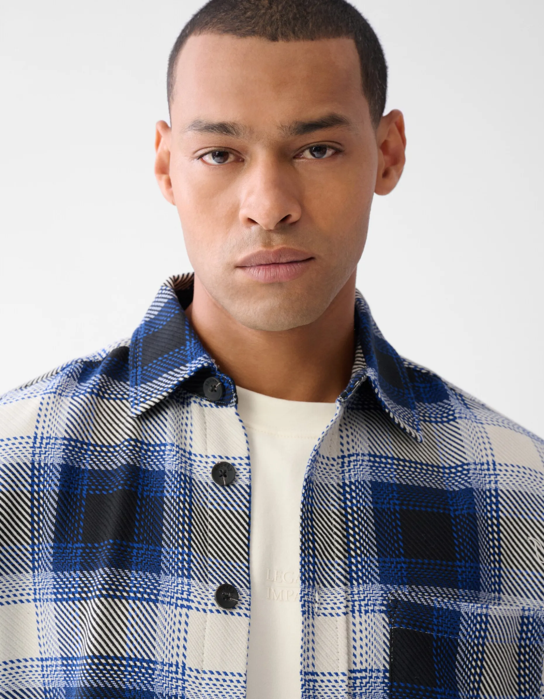 Ruiten Overshirt Gebroken Wit