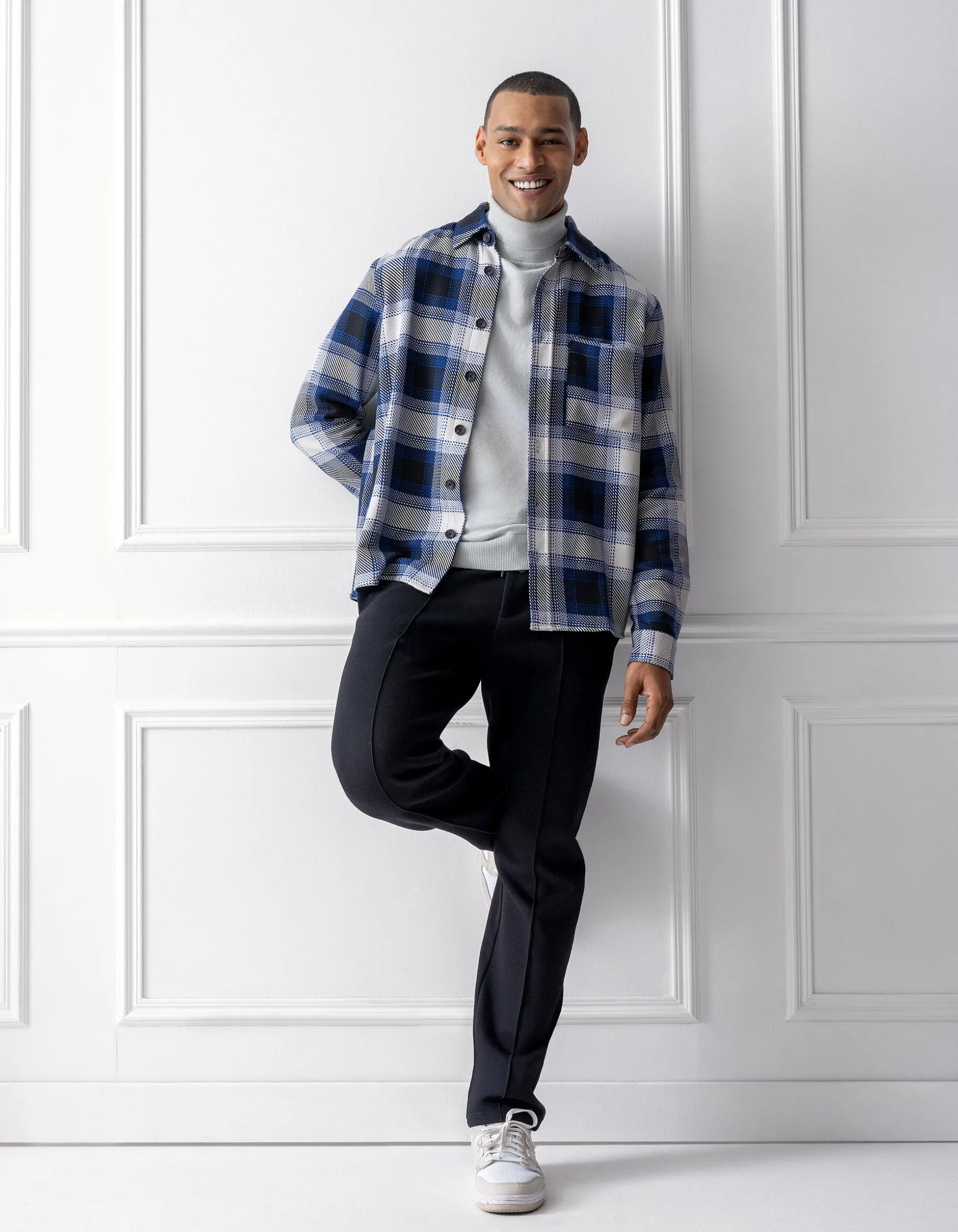 Ruiten Overshirt Gebroken Wit