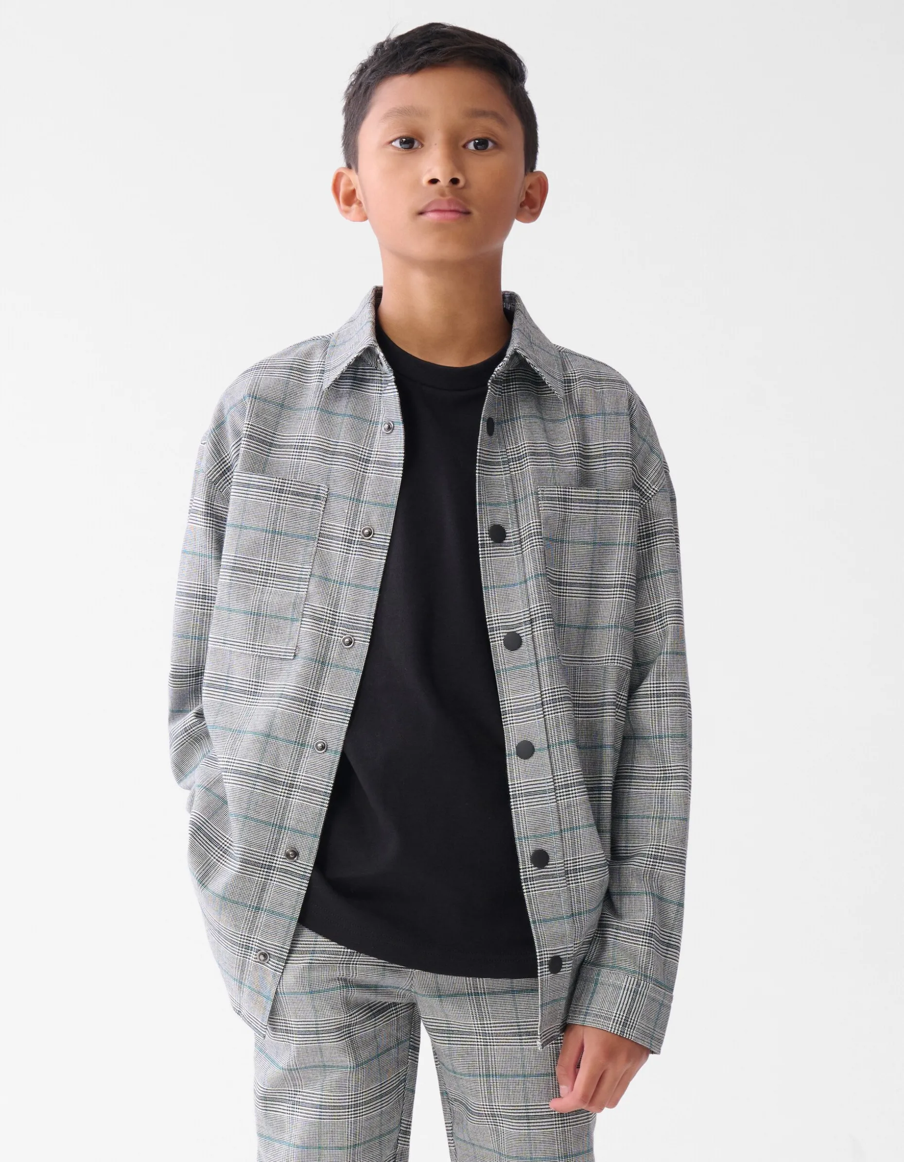 Ruiten Overshirt Grijs