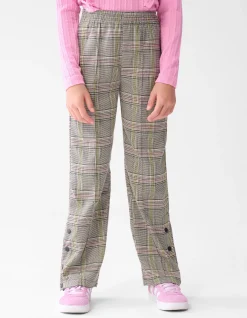 Ruiten Wide Leg Broek Gebroken Wit