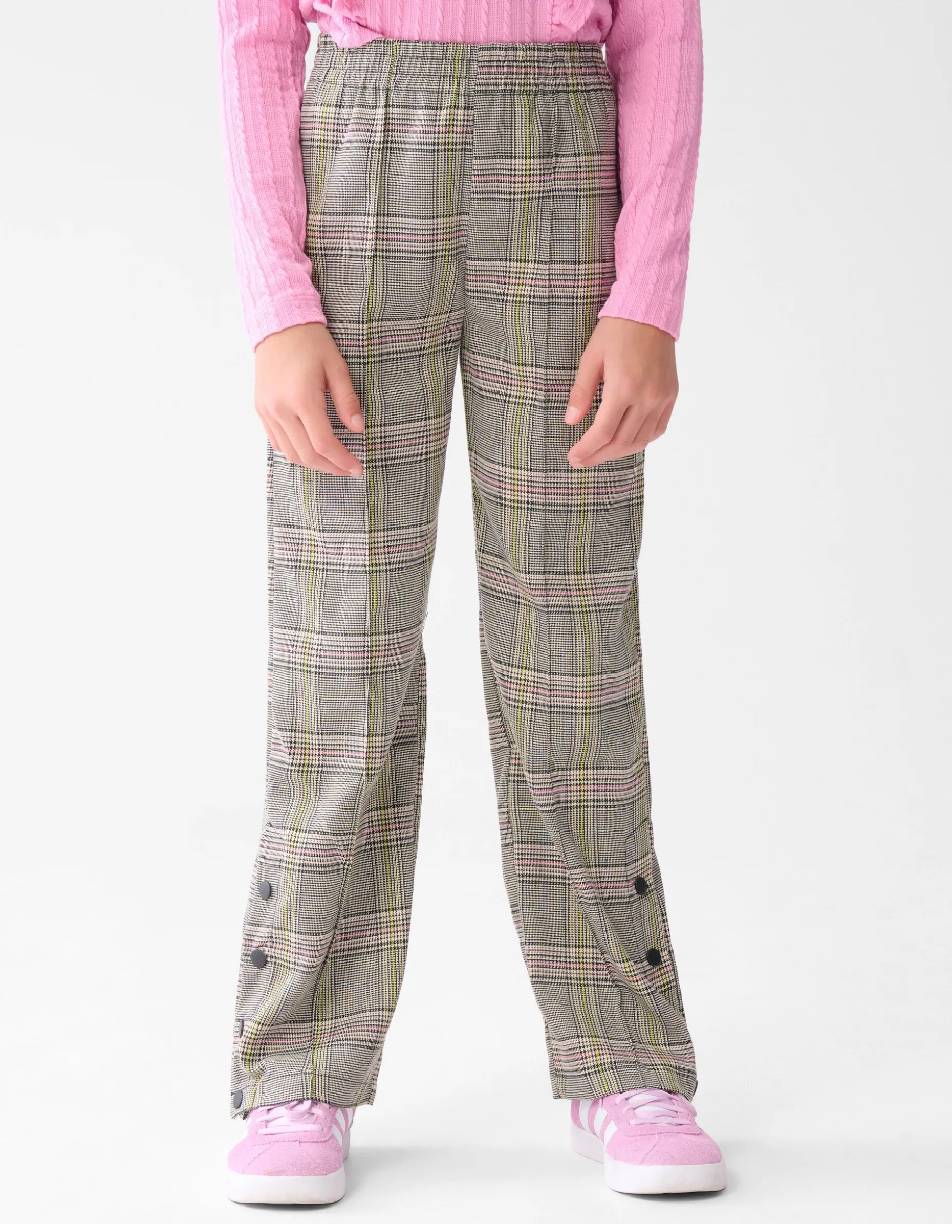 Ruiten Wide Leg Broek Gebroken Wit