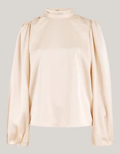 Satijnen Blouse Gebroken Wit By Lonneke
