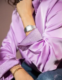 Satijnen Blouse Lichtpaars By Lizzy