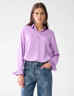 Satijnen Blouse Lichtpaars By Lizzy