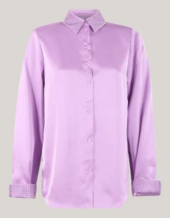 Satijnen Blouse Lichtpaars By Lizzy