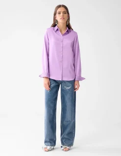 Satijnen Blouse Lichtpaars By Lizzy