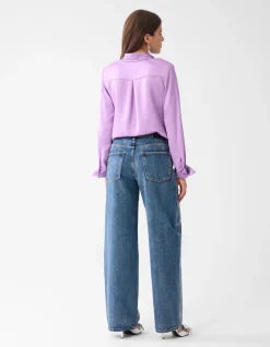 Satijnen Blouse Lichtpaars By Lizzy