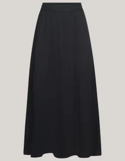 Satijnen Maxi Rok Zwart